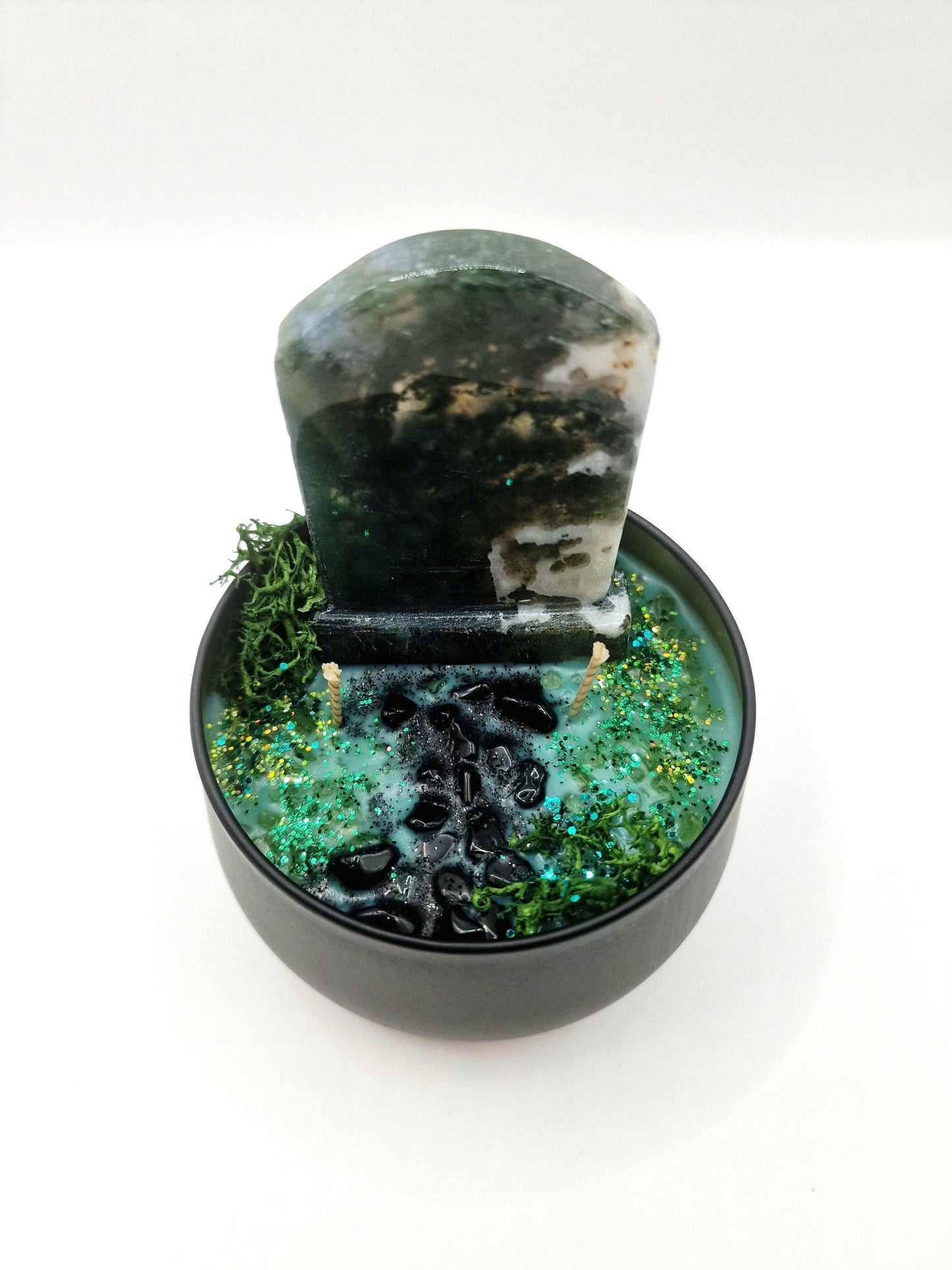 ANCESTORS OFFERING (Moss Agate Version) Candle
