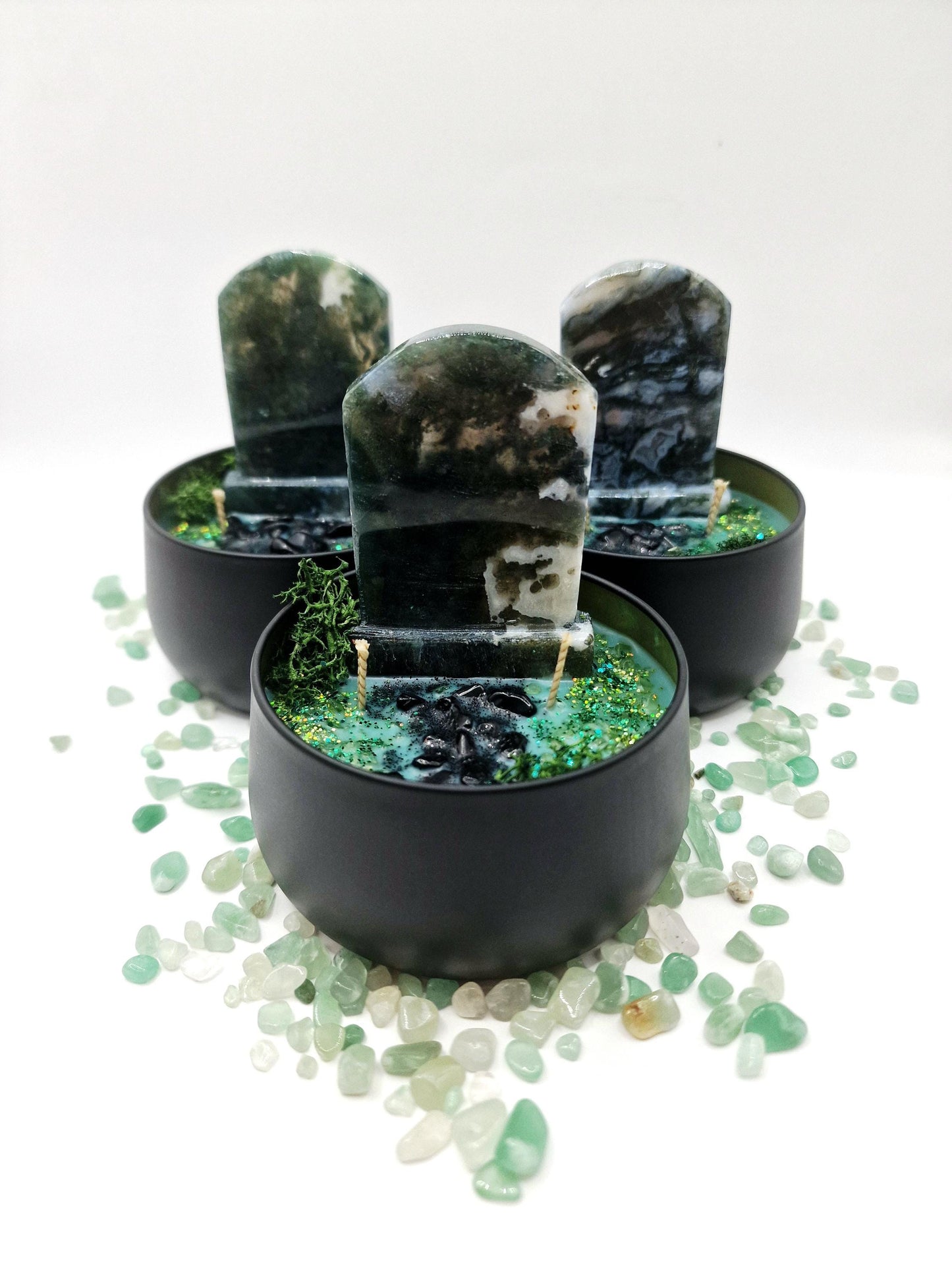 ANCESTORS OFFERING (Moss Agate Version) Candle