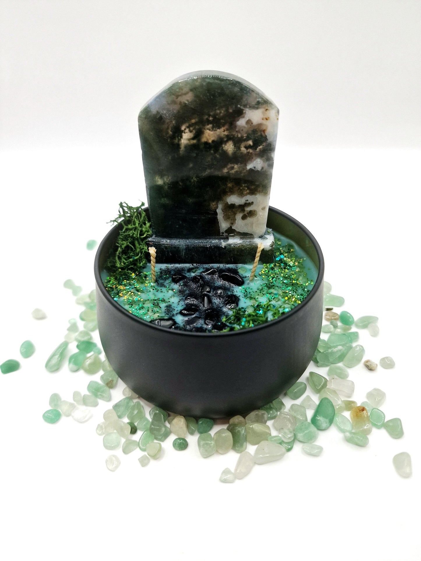 ANCESTORS OFFERING (Moss Agate Version) Candle