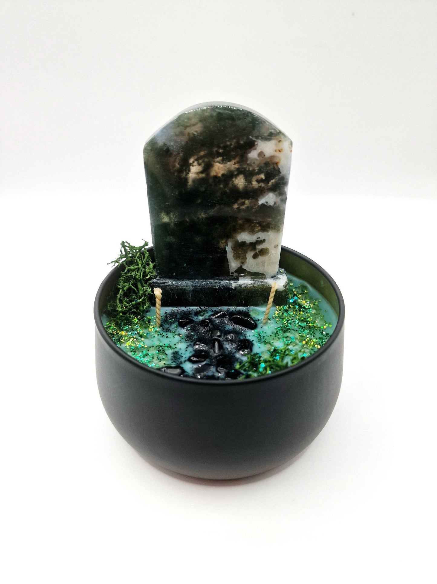 ANCESTORS OFFERING (Moss Agate Version) Candle